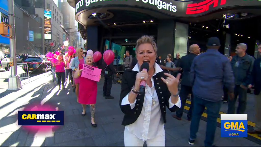 Anita Cochran singing in Times Square for Good Morning America
